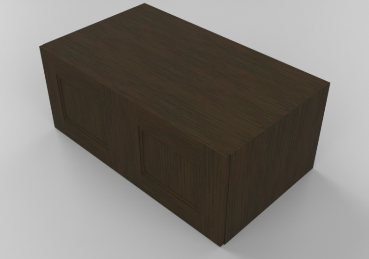 3D Furniture - Wooden cabinet with two door panels - Panda...