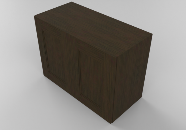 3D Furniture - Wooden cabinet with two door panels - Panda...