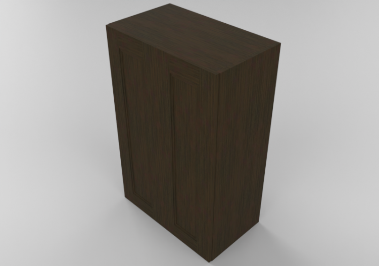 3D Furniture - Wooden cabinet with two door panels - Panda...