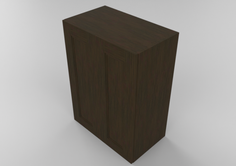 3D Furniture - Wooden cabinet with two door panels - Panda...