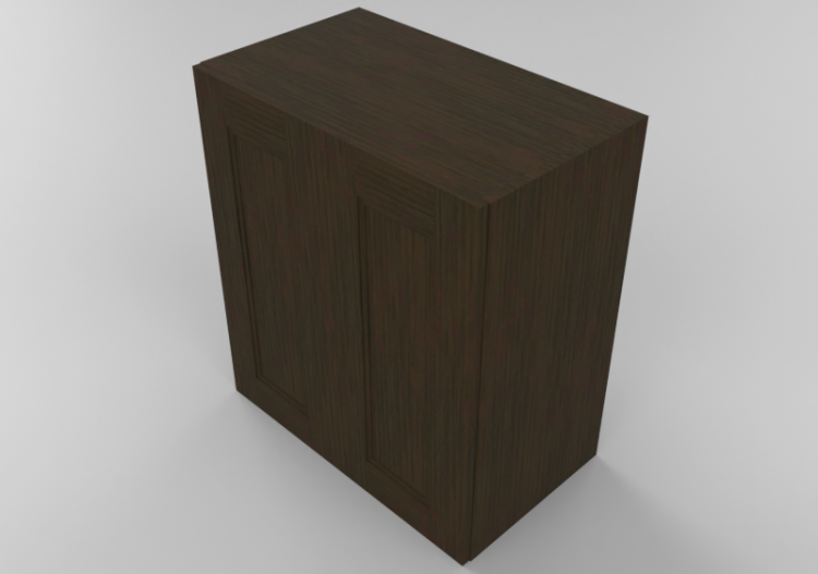 3D Furniture - Wooden cabinet with two door panels - Panda...