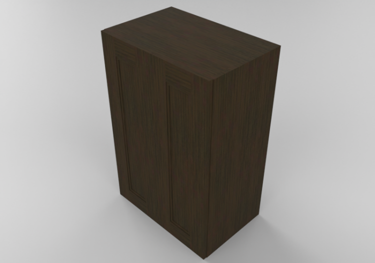 3D Furniture - Wooden cabinet with two door panels - Panda...