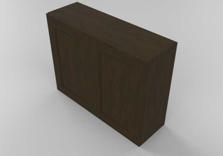 3D Furniture - Wooden cabinet with two door panels - Panda...