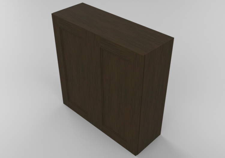 3D Furniture - Wooden cabinet with two door panels - Panda...