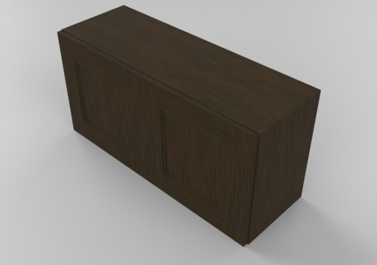 3D Furniture - Wooden cabinet with two door panels - Panda...