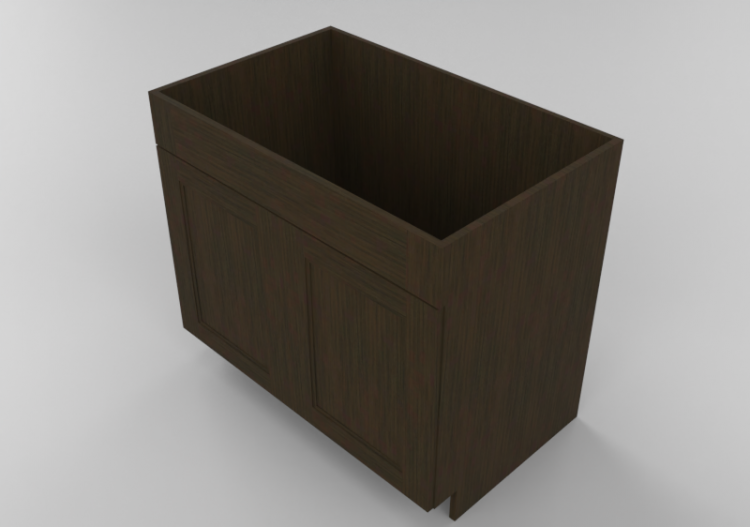 3D Furniture - Wooden cabinet with two door panels - Panda...