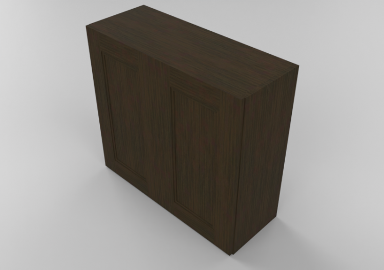 3D Furniture - Wooden cabinet with two door panels - Panda...
