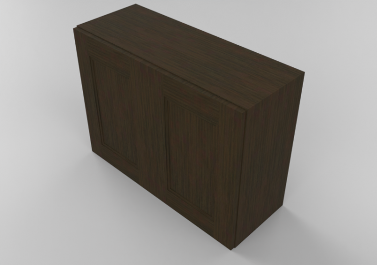 3D Furniture - Wooden cabinet with two door panels - Panda...