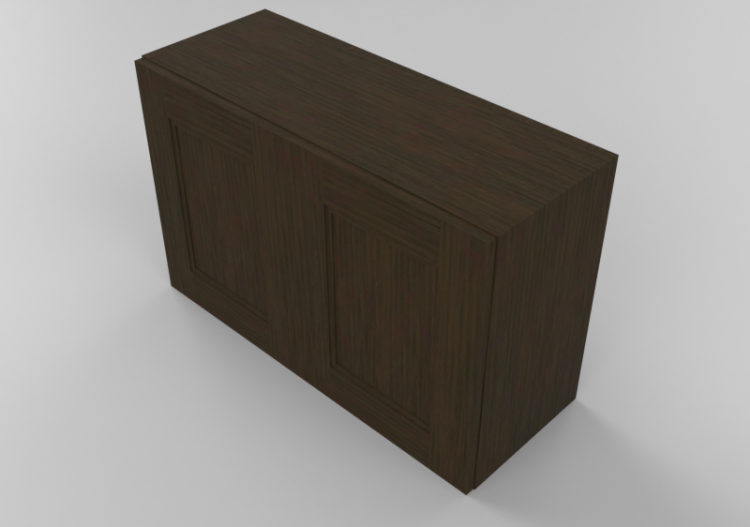 3D Furniture - Wooden cabinet with two door panels - Panda...