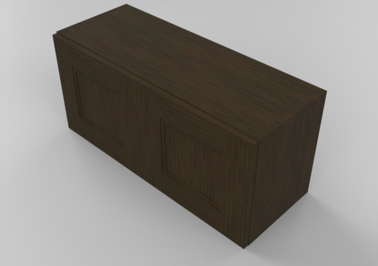 3D Furniture - Wooden cabinet with two door panels - Panda...