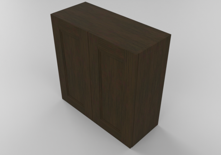 3D Furniture - Wooden cabinet with two door panels - Panda...
