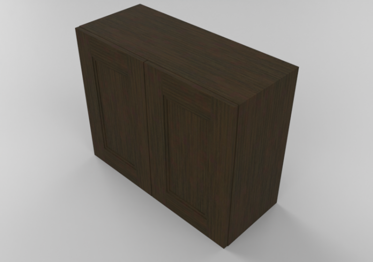 3D Furniture - Wooden cabinet with two door panels - Panda...