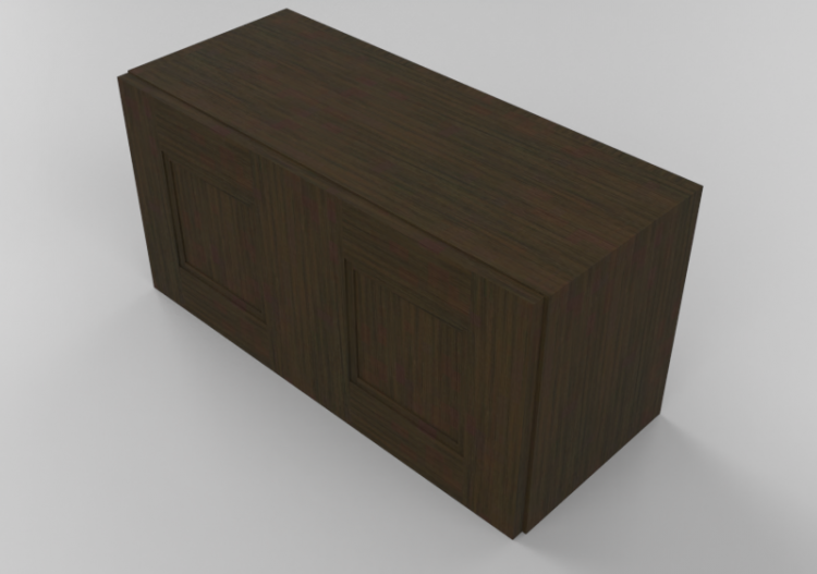 3D Furniture - Wooden cabinet with two door panels - Panda...