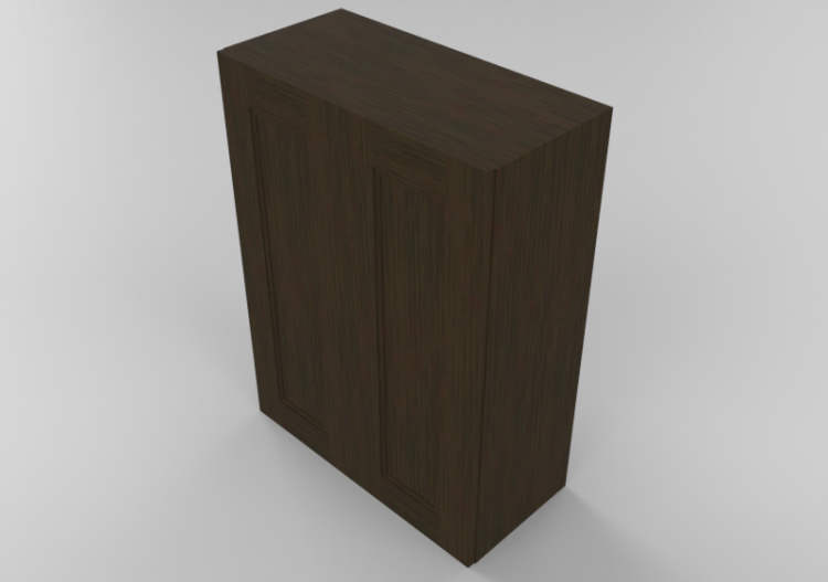 3D Furniture - Wooden cabinet with two door panels - Panda...