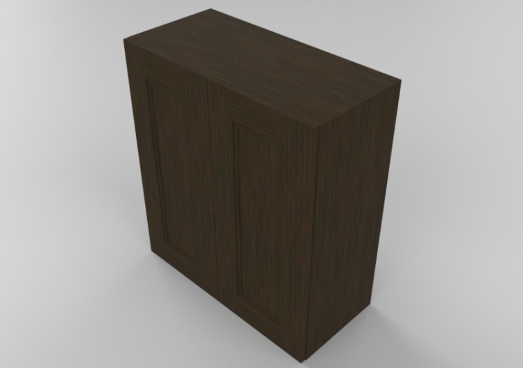 3D Furniture - Wooden cabinet with two door panels - Panda...
