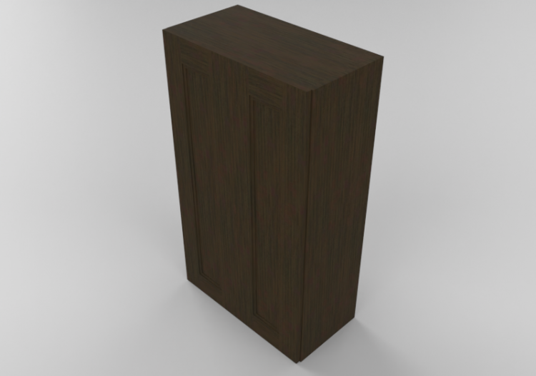 3D Furniture - Wooden cabinet with two door panels - Panda...