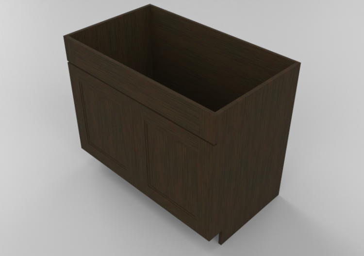 3D Furniture - Wooden cabinet with two door panels - Panda...