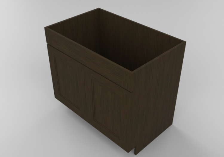 3D Furniture - Wooden cabinet with two door panels - Panda...