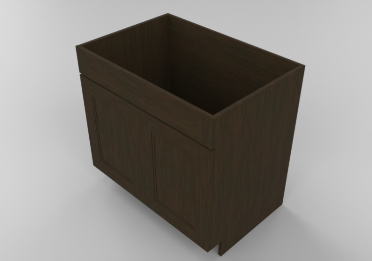 3D Furniture - Wooden cabinet with two door panels - Panda...