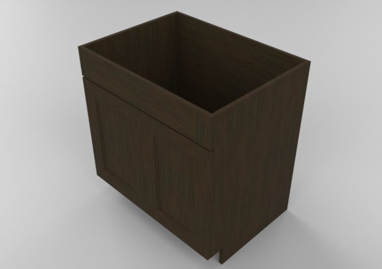 3D Furniture - Wooden cabinet with two door panels - Panda...