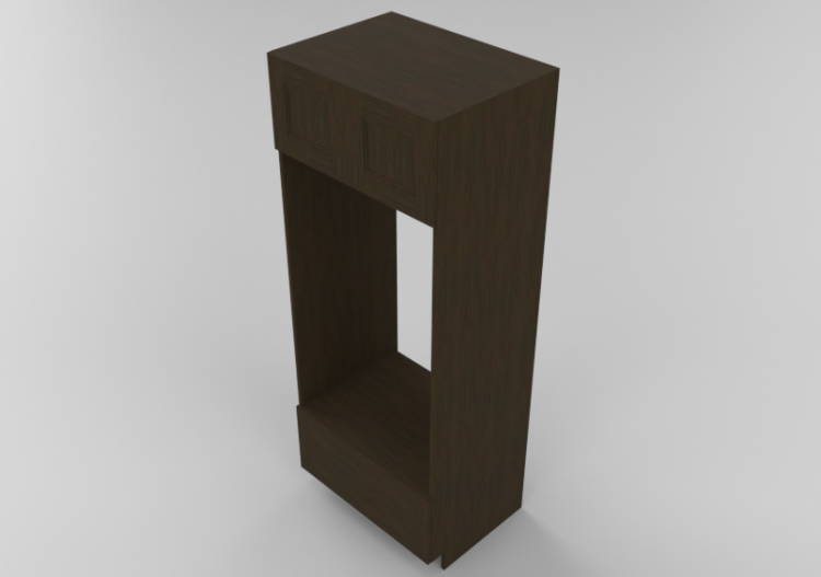 Meubles 3D - Meuble en bois avec deux vantaux et deux...