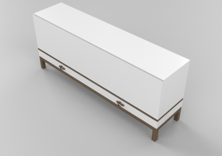 Móveis 3D - Bufê de madeira - Luazzu - BOB - ACCA software