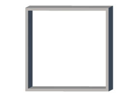 Profil 3D - Profil [Rectangulaire Creux] 1500x1500c50 mm