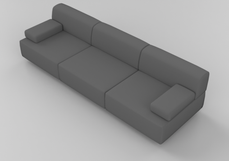 Chairs and Sofas 3D - 3 seater armchair - Hitch Mylius -...