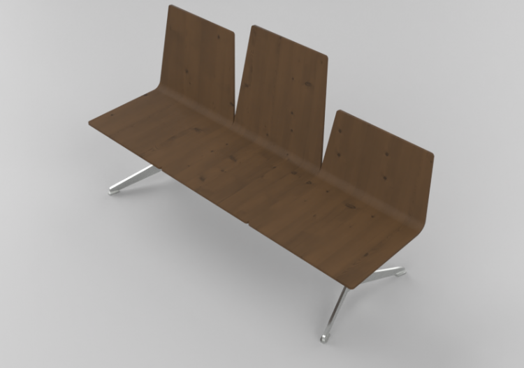 椅子 - 3 seater bench - Hitch Mylius - hm213c - ACCA software