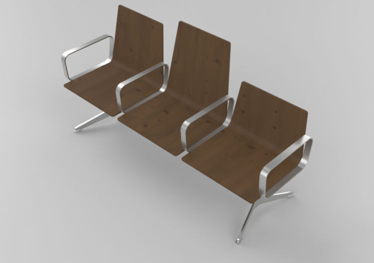 椅子 - 3 seater bench - Hitch Mylius - hm213d - ACCA software