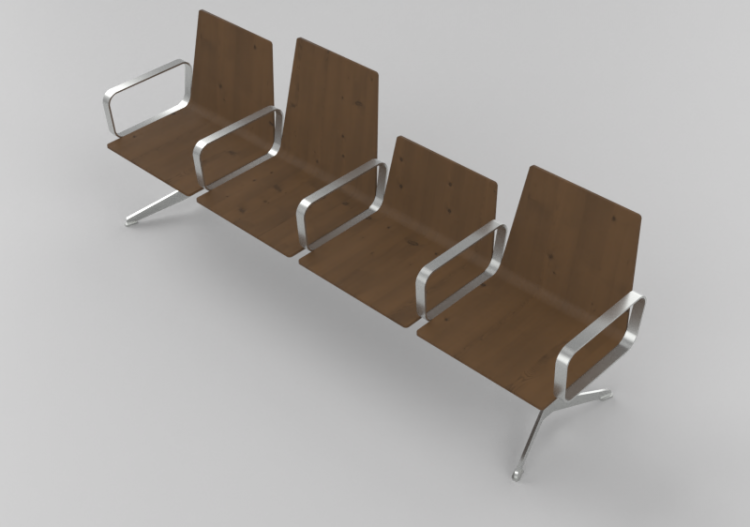 椅子 - 3 seater bench - Hitch Mylius - hm213h - ACCA software