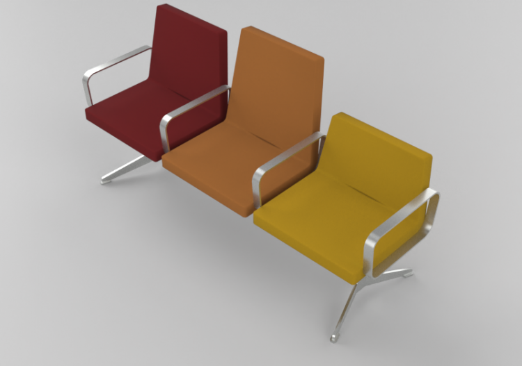 椅子 - 3 seater bench - Hitch Mylius - hm213d - ACCA software