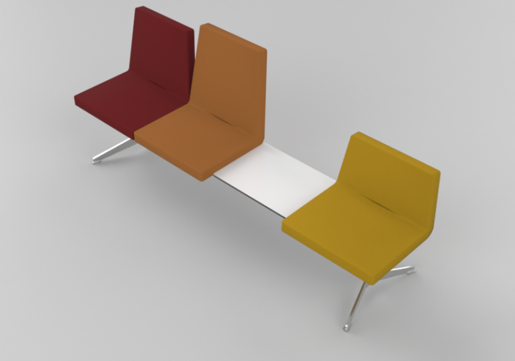 3D Chairs - 3 seater bench with combined table - Hitch...
