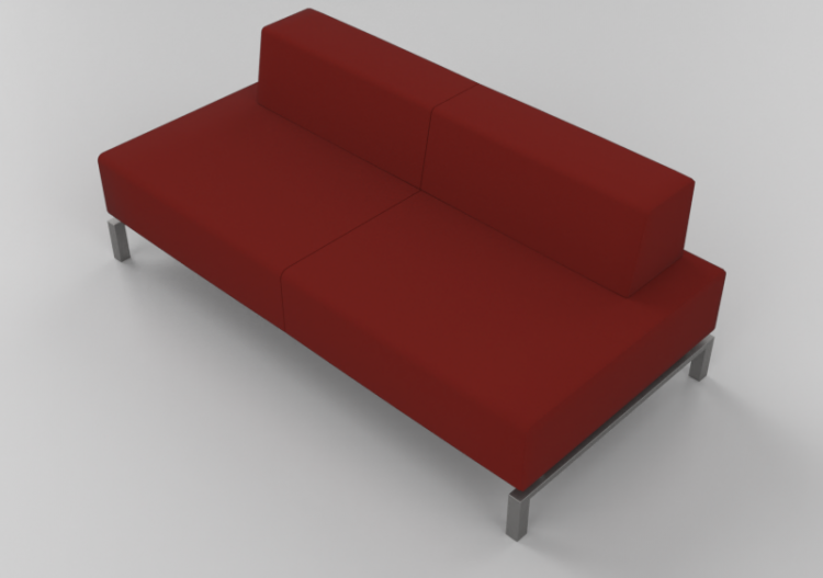 3D Arm Chairs - 2 seater fabric upholstered armchair -...