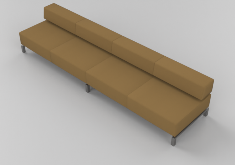 3D Sessel - Sofa 4-Sitzer aus Stoff oder Leder - Hitch...