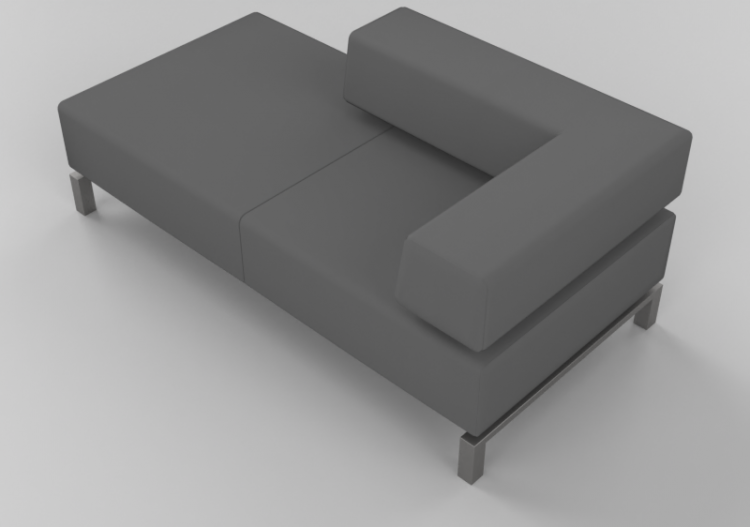 Poltronas 3D - Sofá 2 plazas de tela o de piel - Hitch...