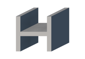 3D Profil - Profil H-160/20x160/20mm