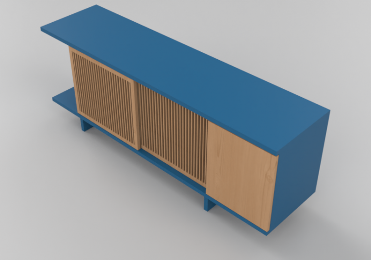 Muebles 3D - Mueble de madera lacada - Schuster - Treliça...