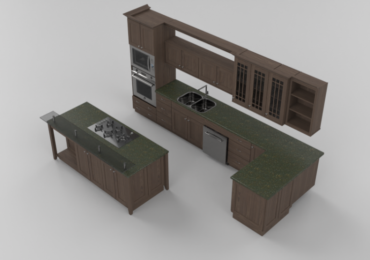 Cocinas 3D - Cocina completa con electrodomésticos -...