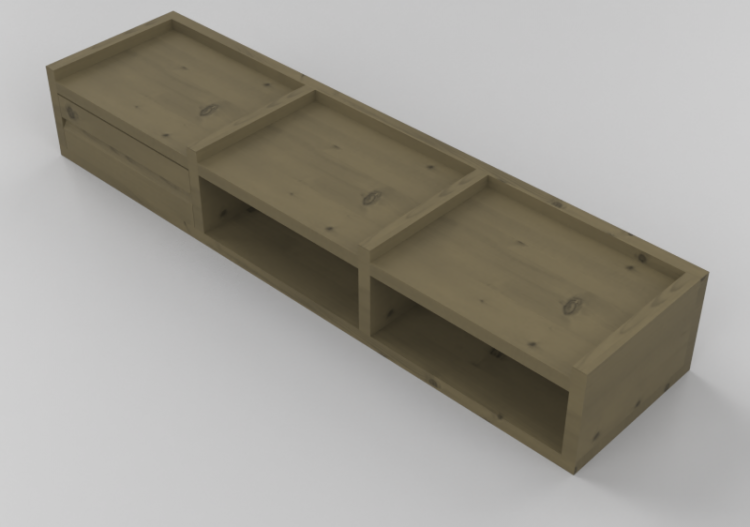 Librerías y Contenedores 3D - Colgante de madera 18x110x27...
