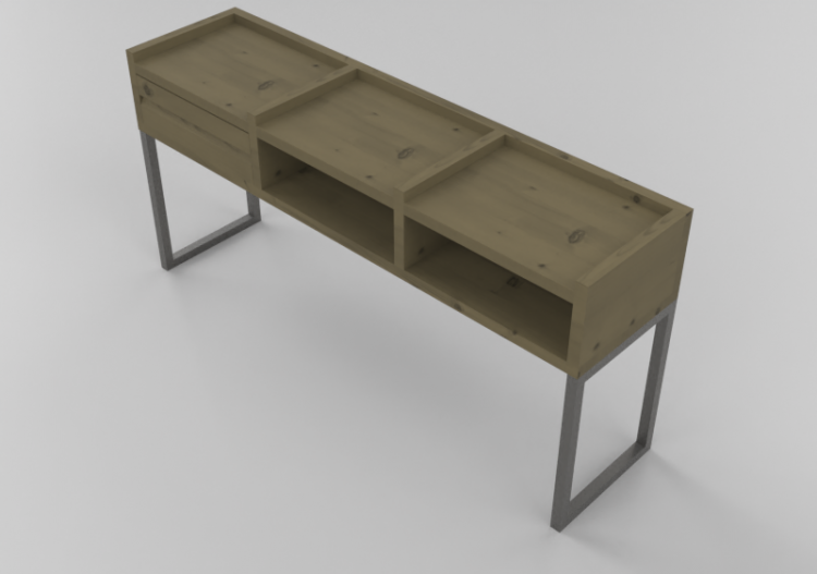 3D Bookshelves and Containers - Wooden storage rack...