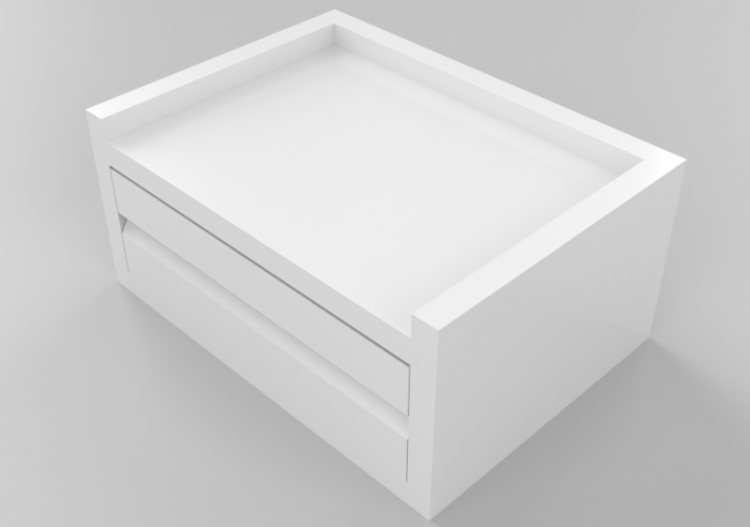 Bibliothèque 3D - Table de nuit suspendue en bois 18x38x27...