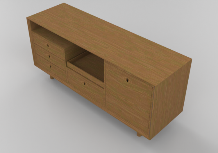 3D Furniture - Wood Buffet - Schuster - Blocos - ACCA...