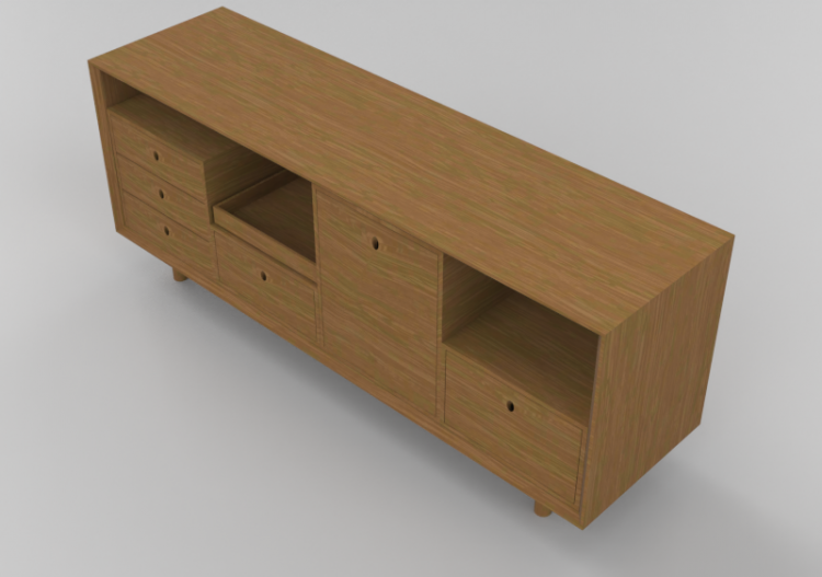 3D Möbel - Holz-Buffet - Schuster - Blocos - ACCA software