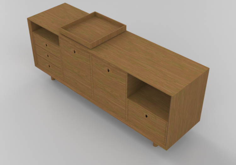 Muebles 3D - Bufet de madera - Schuster - Blocos - ACCA...