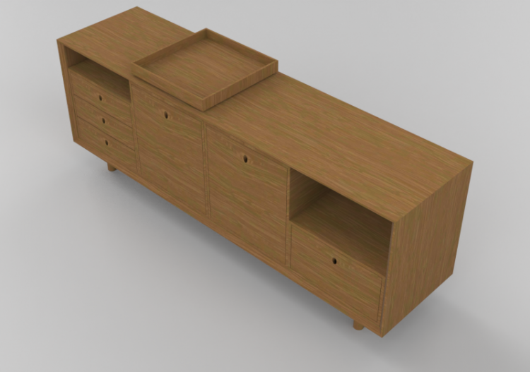 3D Furniture - Wood Buffet - Schuster - Blocos - ACCA...