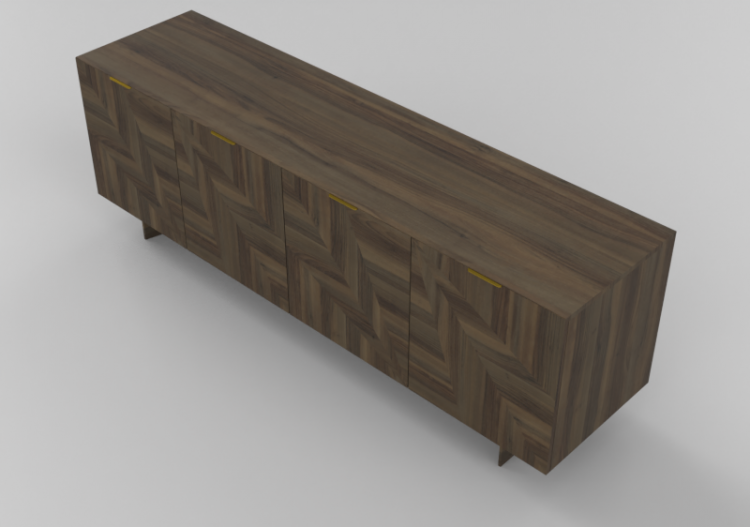 Móveis 3D - Bufê de madeira - Schuster - Folhas - ACCA...