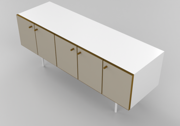 Móveis 3D - Bufê de madeira - Schuster - Quadros - ACCA...