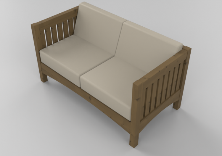 3D Sessel und Sofas - Sofa aus massivem Holz - Thos. Moser...