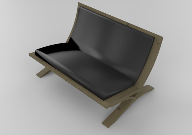 3D Sofa - Solid wood bench - Thos. Moser - Vita - ACCA...